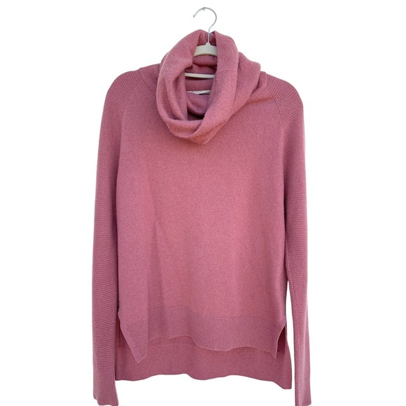 Athleta Cashmere Cowl Neck Sweater, Tunic, Dusty Rose, Sz S - Picture 1 of 9